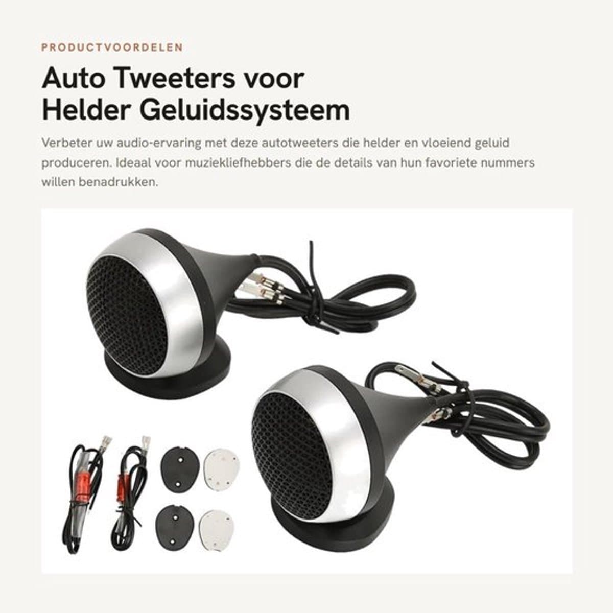 Tweeters 150W Hoge Duidelijkheid - 2-Weg Systeem - Compact Ontwerp - Helder Geluid - Eenvoudige Installatie - Zachte Dome - Autoluidsprekers