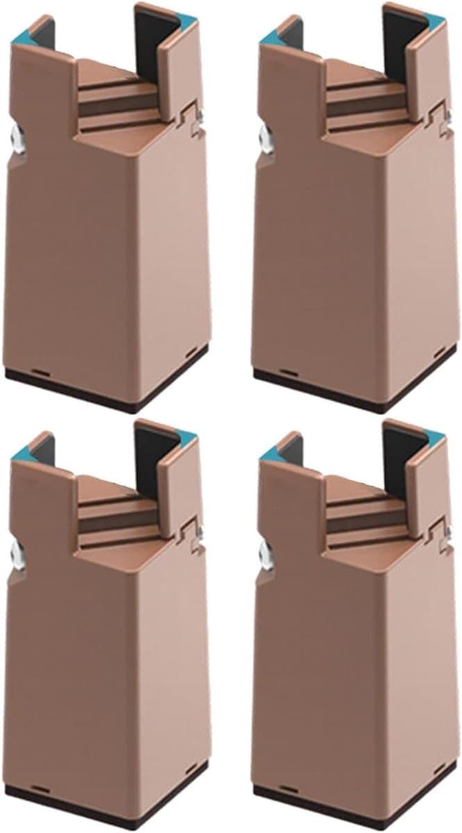 Tafelpootverhogers - Meubelverhogers Bedliften - Meubels Verhoging - Sterk Metalen Ontwerp - 10 cm - Bruin
