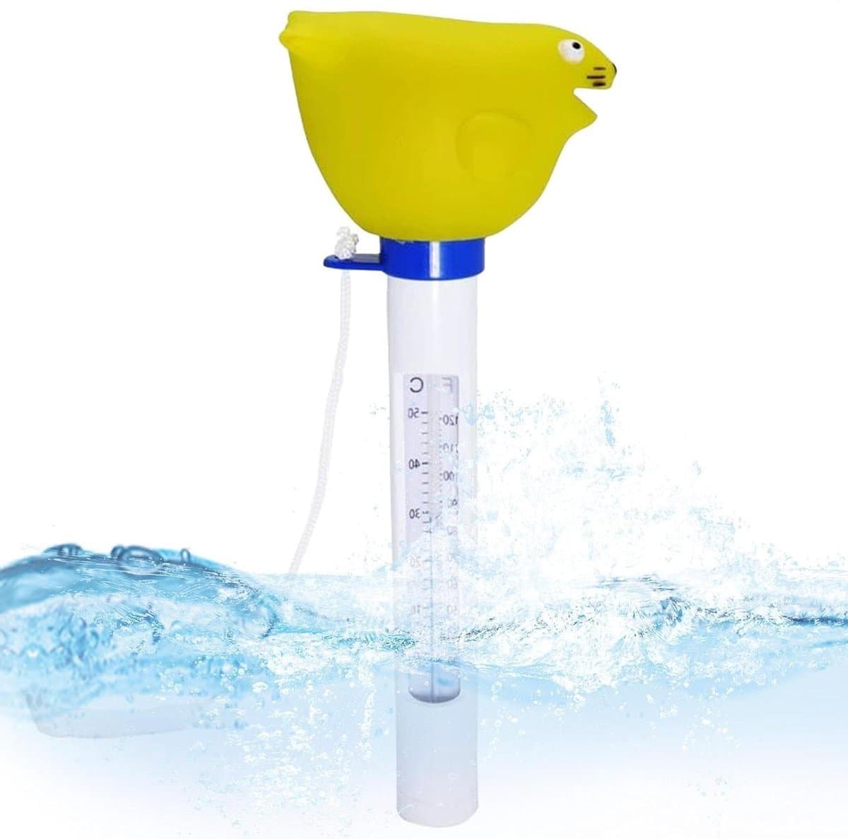 Drijvende Water Thermometer - Zwembad Meter - Water Temperatuur Meten - Dier Monitor Design - 21.7 Centimeter - Geel