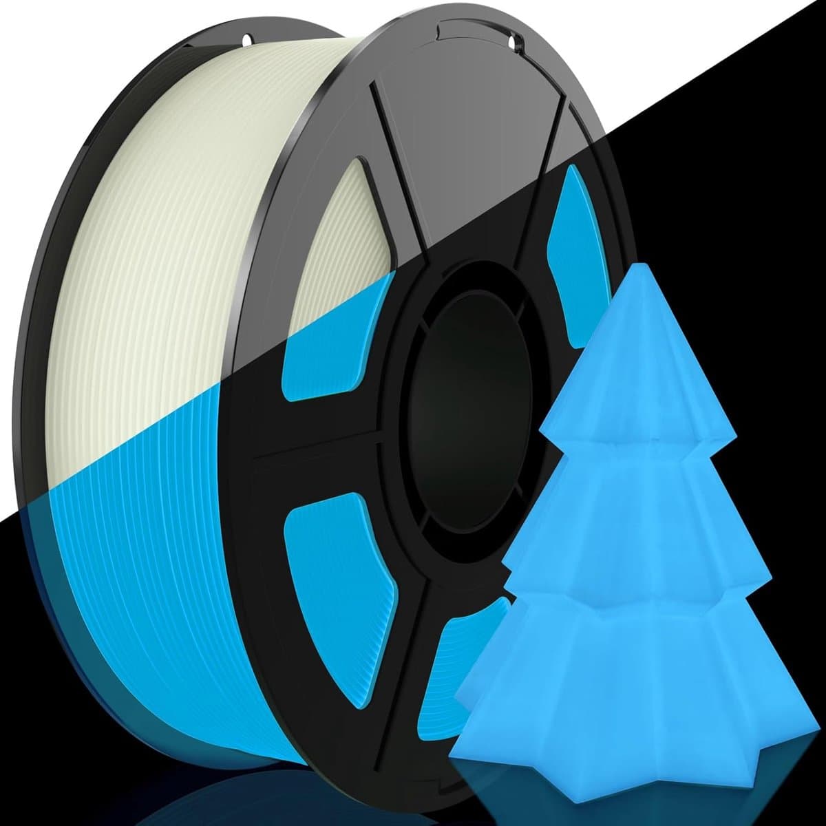 3D Printer Filament - PLA Gloeiend - Creatief Printen - Verstoppingsvrij Ontwerp - 1 kg Spoel - Glow Blauw