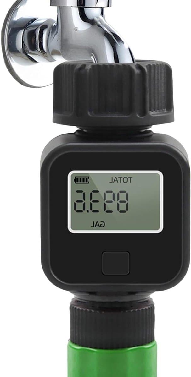 Waterstroommeter Tuinslang - Waterverbruik Monitor - Gazon Irrigatie - Automatische Stop - 3/4 Inch - Zwart