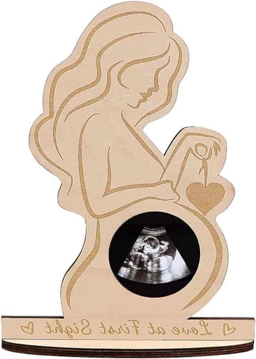 Unieke Houten Fotolijst voor Echofoto's van Zwangerschap - Herinnering voor aanstaande moeders - Perfecte Cadeau voor Babyshowers en Zwangerschapsaankondigingen
