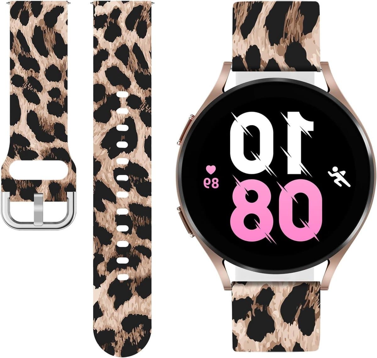 Leopardprint Siliconen Horlogeband voor Galaxy Watch 7/6/5/4/FE - Comfortabele en Duurzame Armband voor Dames (40/44mm)