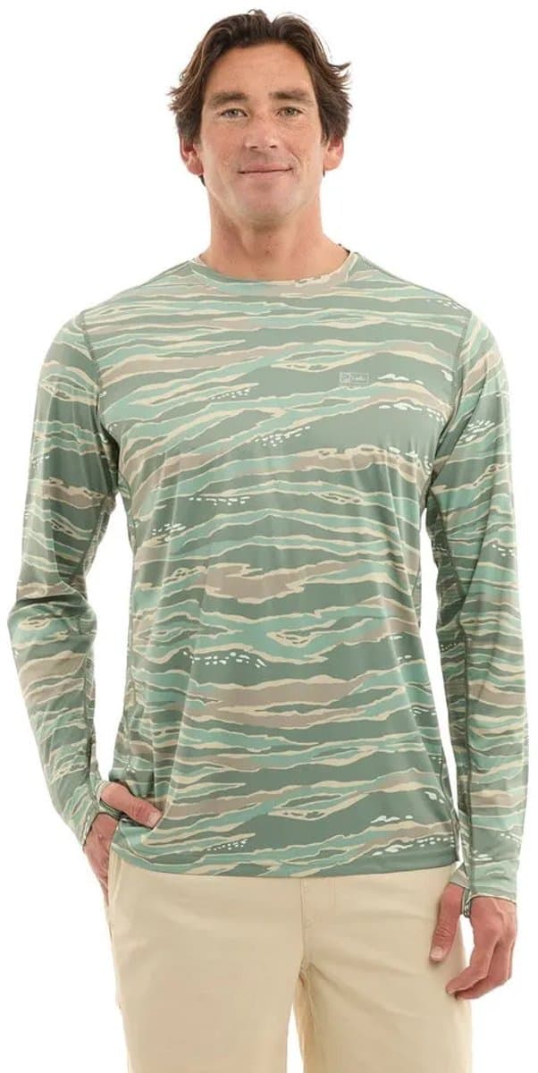 Pelagic Vaportek Wahoo Camo Uv-werende Langarm T-shirt Groen XL Man