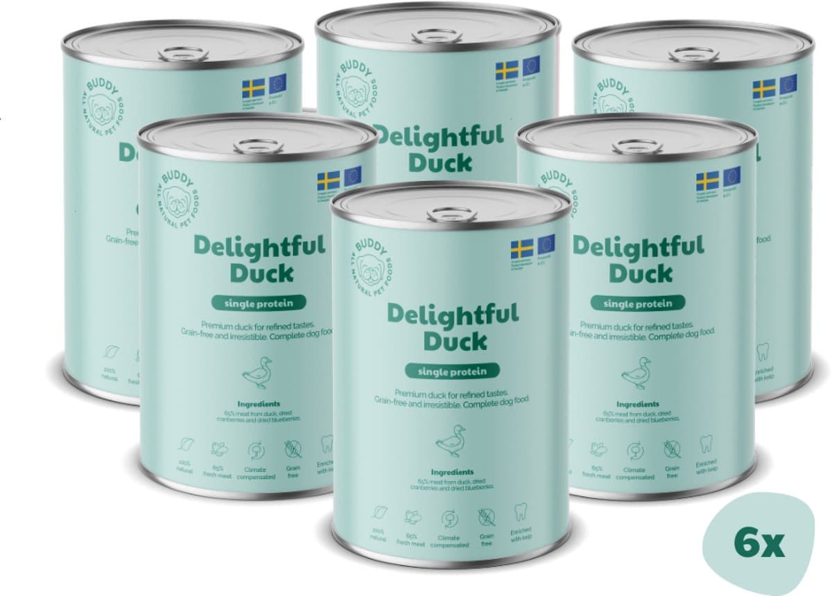 BUDDY natvoeding Delightful Duck 400 gr. - per 6 stuks