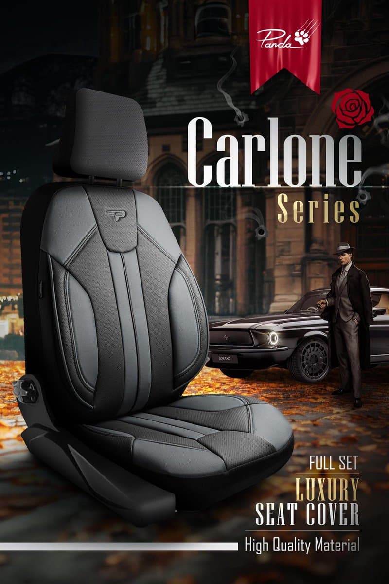 Stoelhoezen BMW X6 2020-heden – Carlone Donkergrijs – premium skai leer – complete set voor 2 voorstoelen – slijtvast en eenvoudig te reinigen