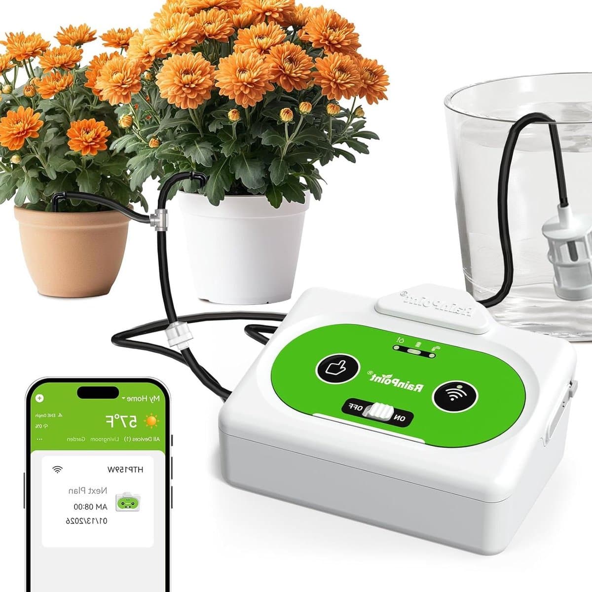 Irrigatiecomputer - Watercomputer Tuin - Planten Automatisch Water Geven - Wifi Connectiviteit - 165 x 125 cm - Grijs