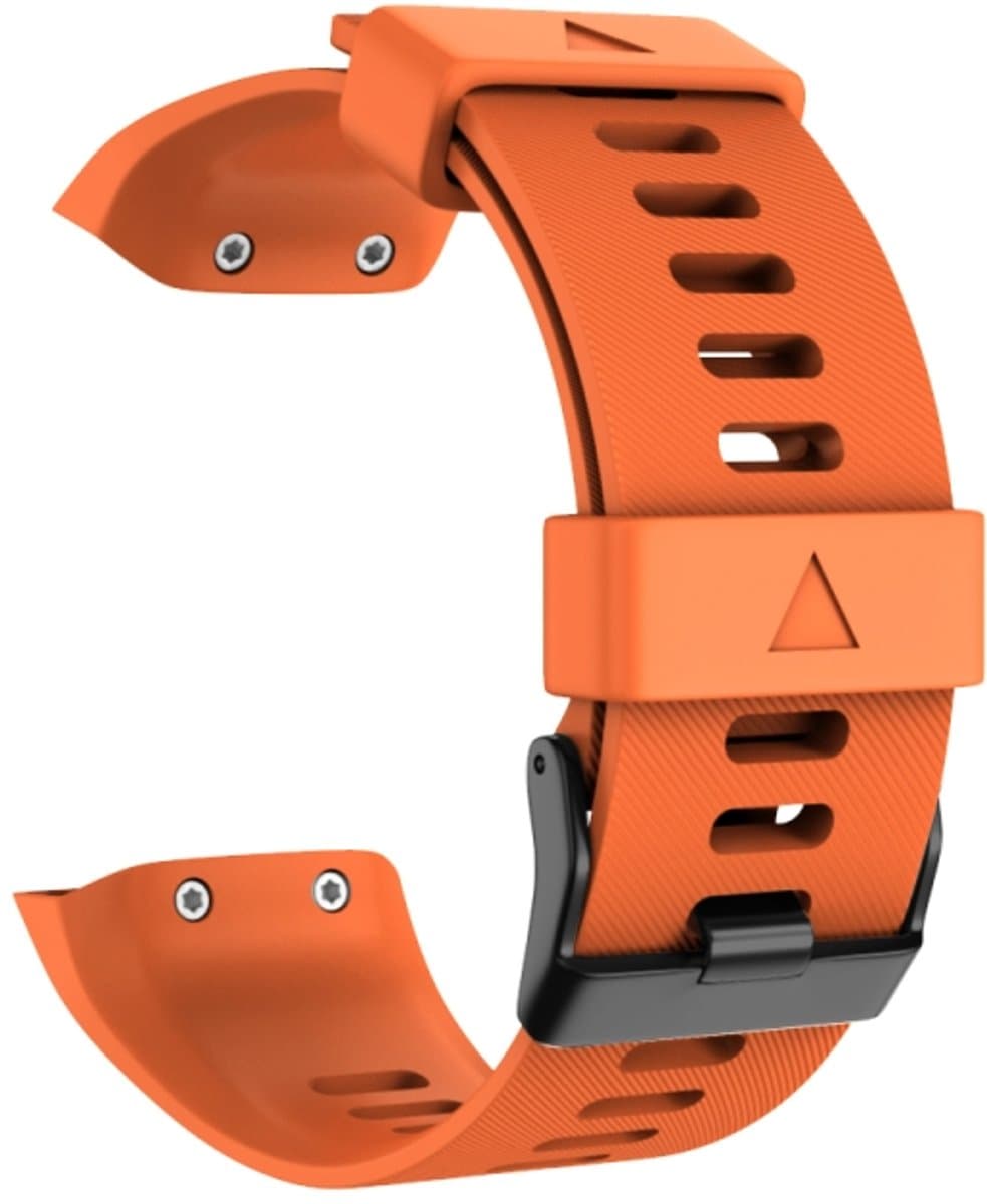 Voor Garmin Forerunner 35 Black Buckle Silicone Watchband (Orange)