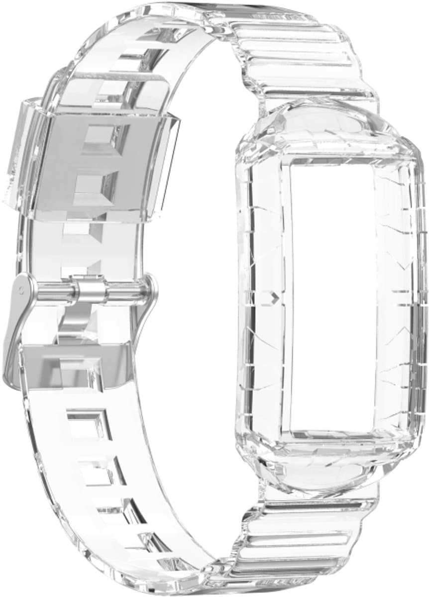 Voor Fitbit Charge 4 Silicone One Body Armor horlogeband (transparant)