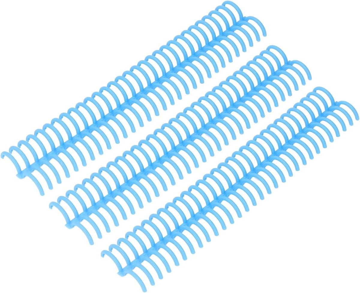 10 stuks plastic bindkammen, 22 mm diameter 30 gaten spiraalbindende stekels boekbinder voor document notebook bestand album maken (Blue)