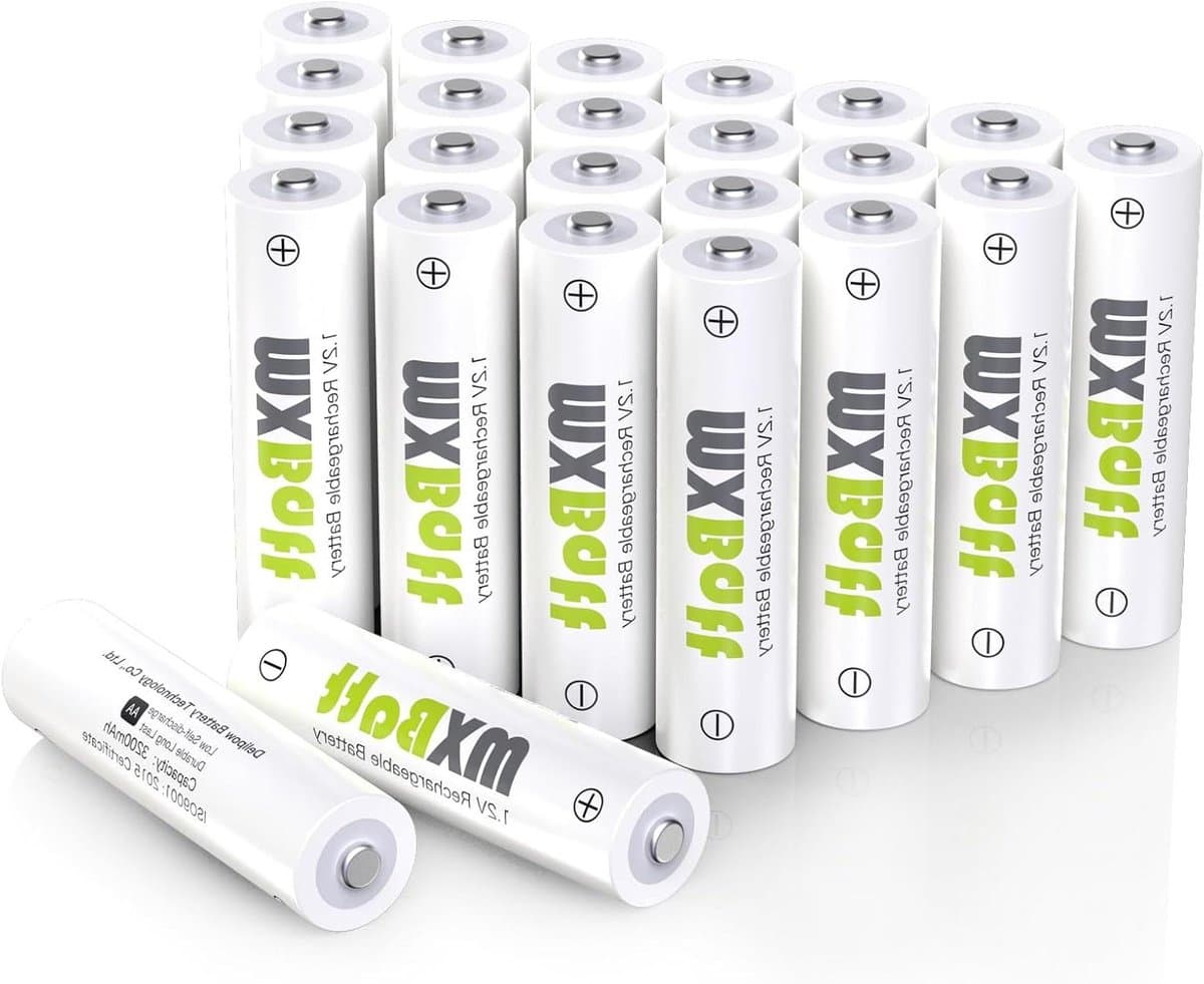 Oplaadbare Batterijen - AA Batterijen - Apparaten Voeden - Lage Zelfontlading - 24 Stuks - Grijs