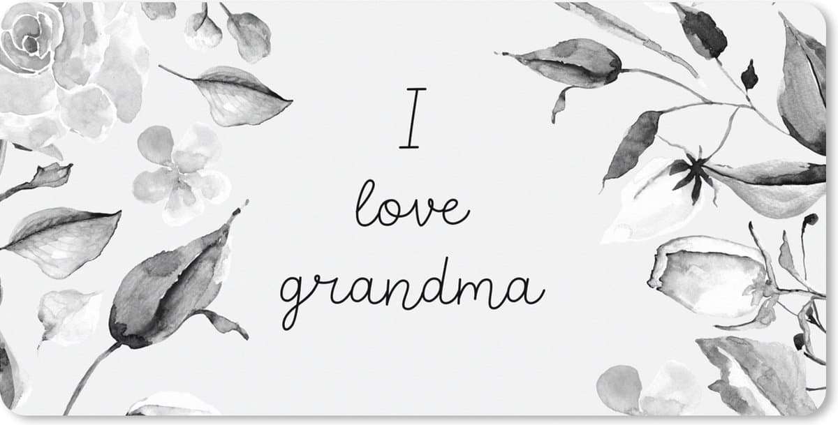 Muismat XXL 120x60 cm - Bureau onderlegger - Bureau mat Spreuken - Quotes I Love Grandma - Oma - Moederdag - Bloemen - Cadeau - zwart wit - Bureaumat - Gaming mousepad xl - Bureaulegger groot - Computer deskmat