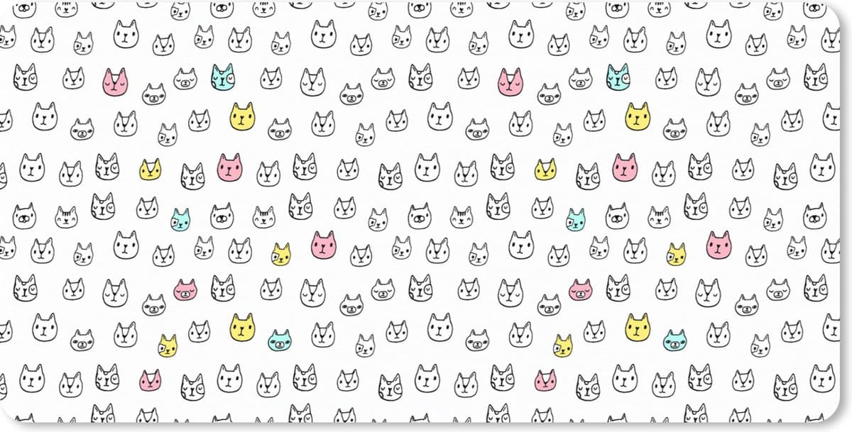 Muismat XXL 80x40 cm - Bureau onderlegger - Bureau mat Meisje - Kat - Huisdieren - Patronen - Girl - Kids - Kinderen - Bureaumat - Gaming mousepad xl - Bureaulegger groot - Computer deskmat