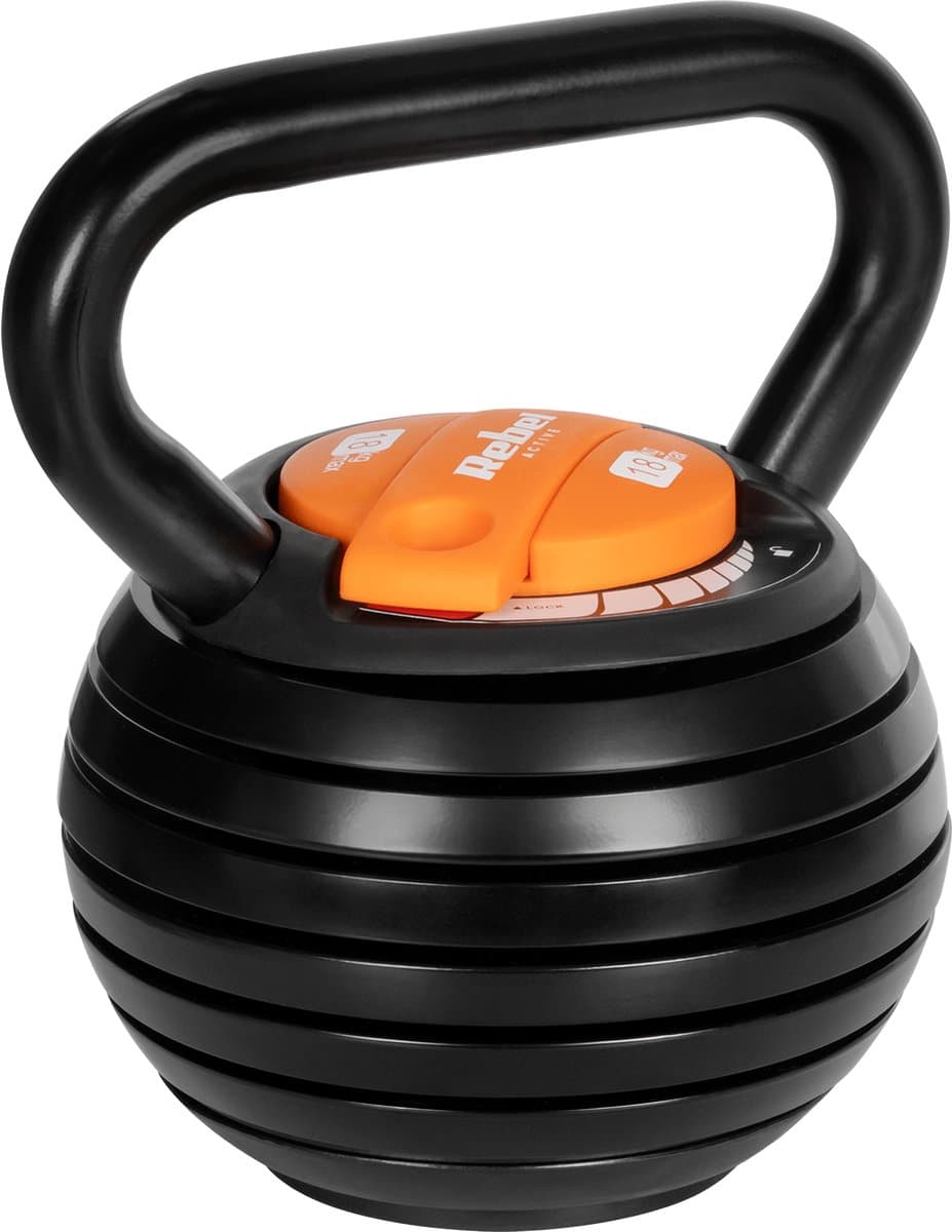 Adjustable Cast Iron Kettlebell 18 kg REBEL ACTIVE