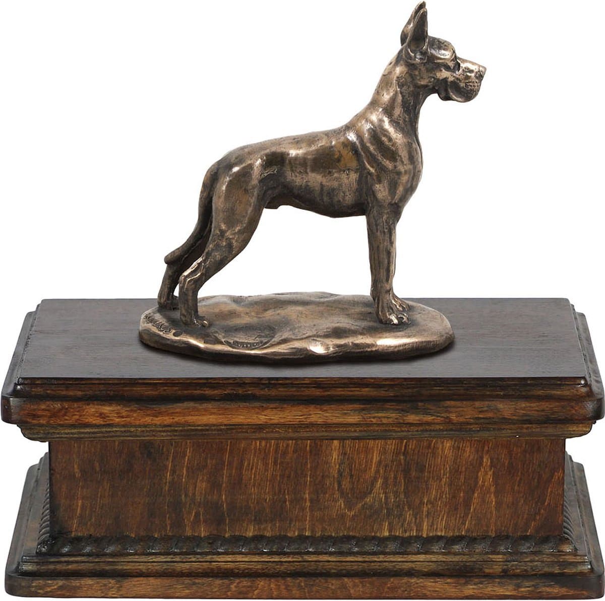 Duitse Dog urn - Elegante urn met beeldje voor hondenas