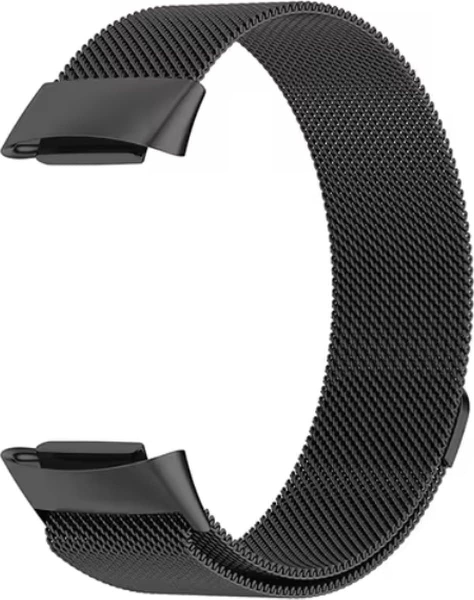 CHPN - Bandje geschikt voor Fitbit Charge 5 - Milanese band - Zwart - Fitbitbandje - Chique bandje - Metalen bandje