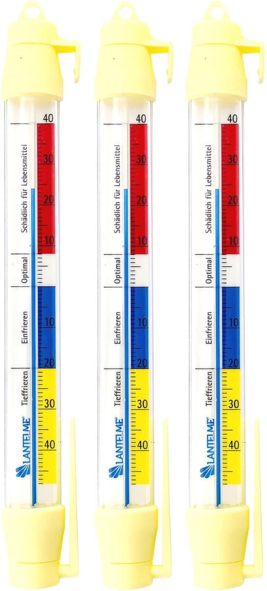 Koelkastthermometer Set van 3 Analoge Thermometers voor IJs en Koelkast - 21 cm