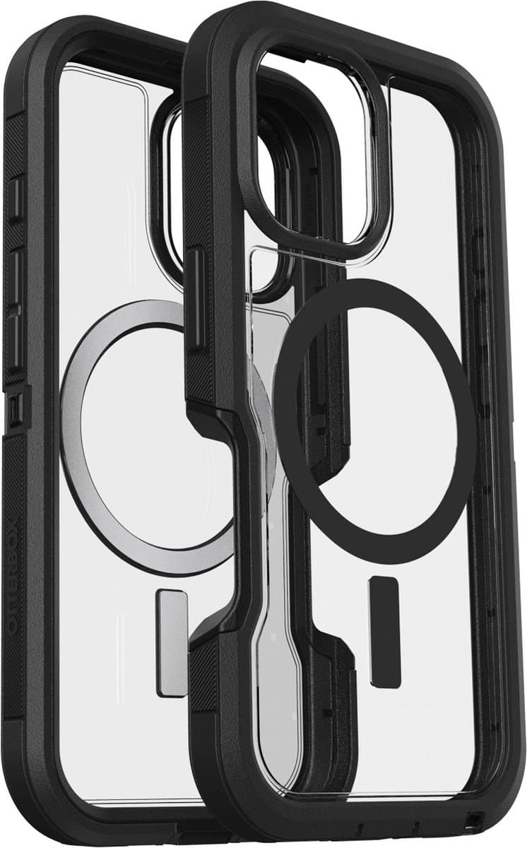 Otterbox Defender XT iPhone 16 Back Cover met MagSafe Magneet Transparant met Zwarte Rand