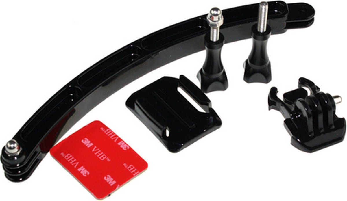 Helm houder arm + 3M plakker + Buckle voor GoPro Hero 3/3+/4 actioncam