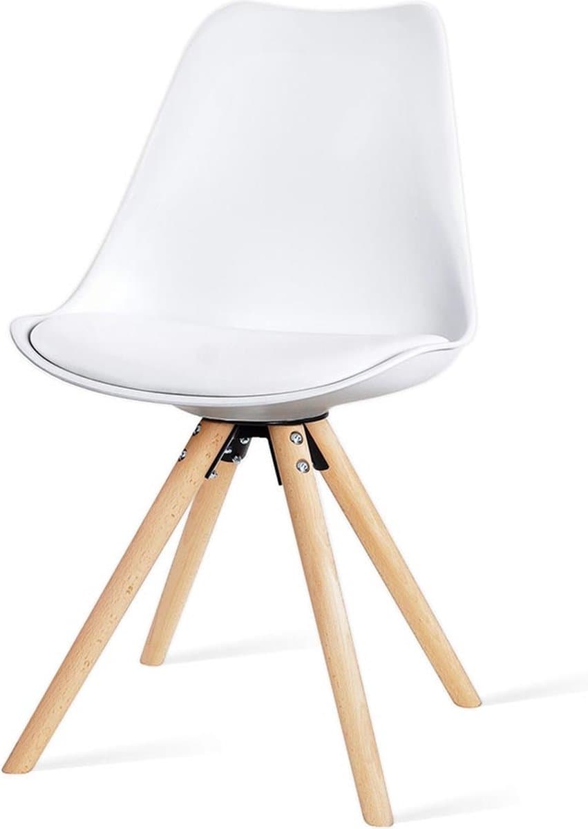 Essence Legno Eetkamerstoel wit - houten onderstel