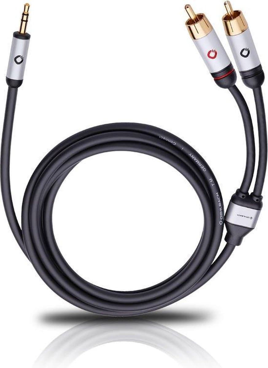 Oehlbach Mobiele audiokabel, 3,5 mm jack naar cinch lengte 3 meter