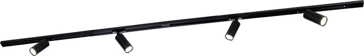 Ledvion - Smart LED Railverlichting 2M + 5 Railspots (4.9W - RGB - Zwart - Dimbaar) - 1-Fase