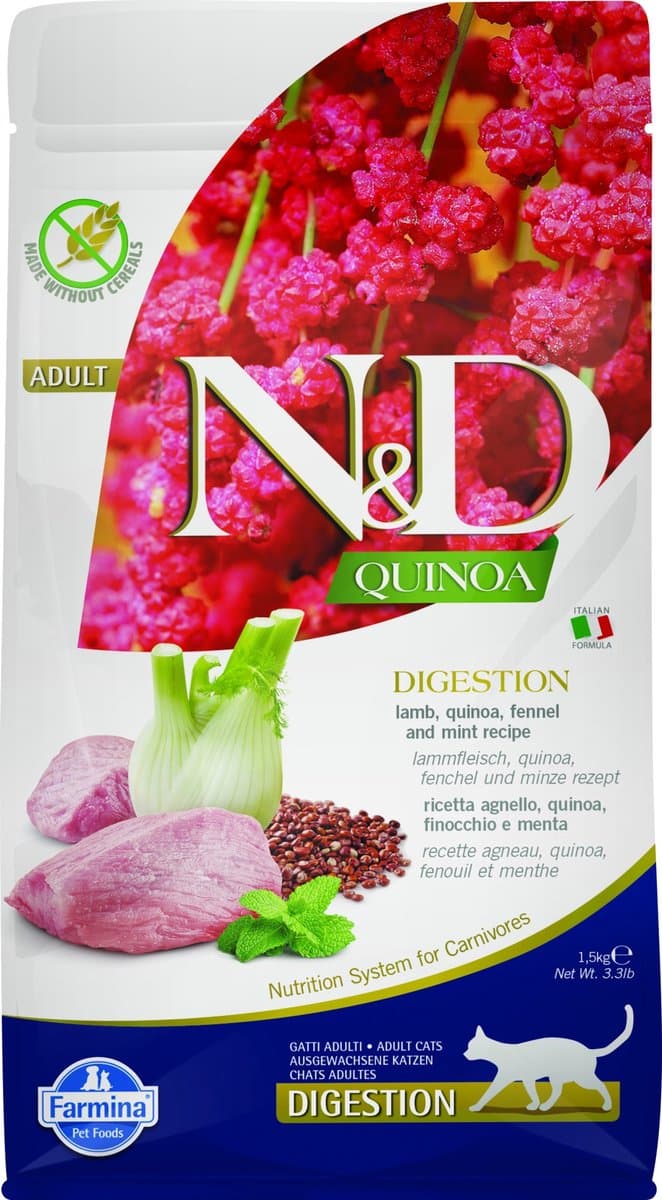 Farmina N&D Quinoa Digestion Adult Kattenvoer - Lamb - 1,5 kg
