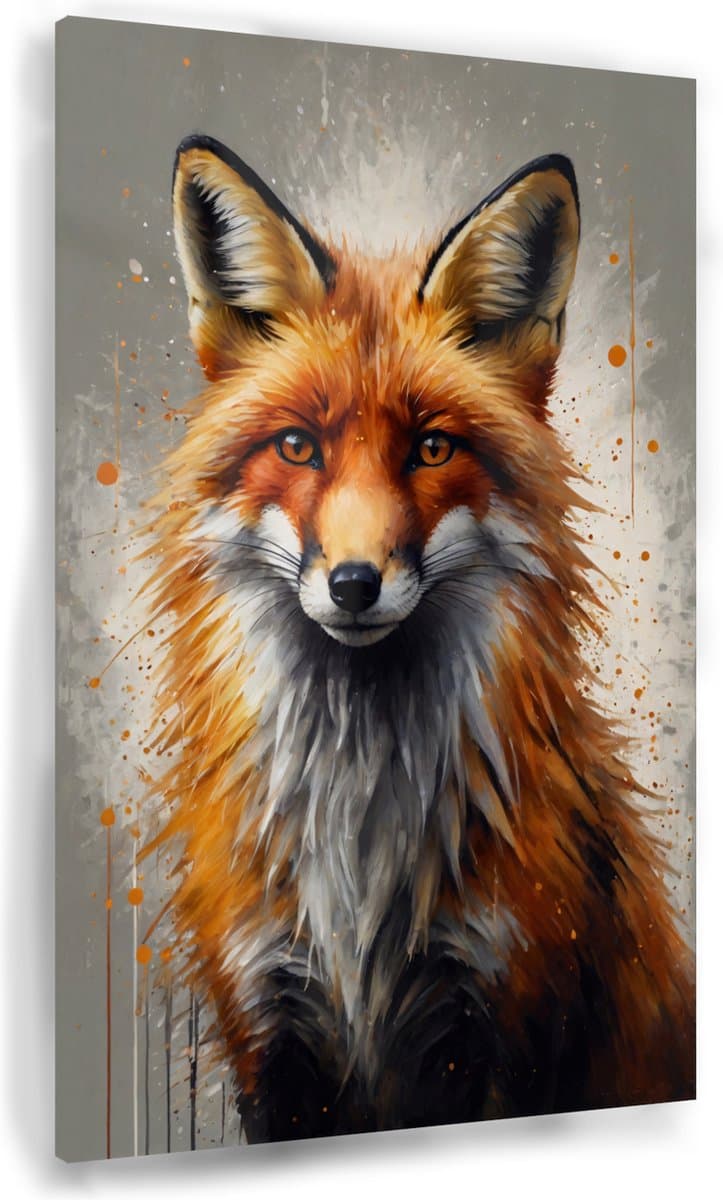 Vos portret schilderij - Vossen glasschilderij - Schilderijen glas dieren - Muurdecoratie modern - Schilderijen plexiglas - Kunst - 80 x 120 cm 5mm