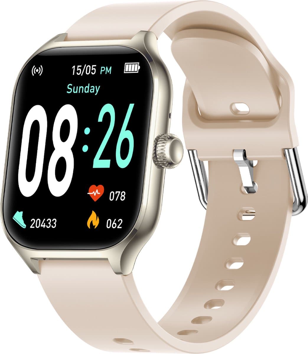 Fontastic 263590 Smartwatch - Universeel - 51 mm - Geschikt voor Android & iOS - Champagne