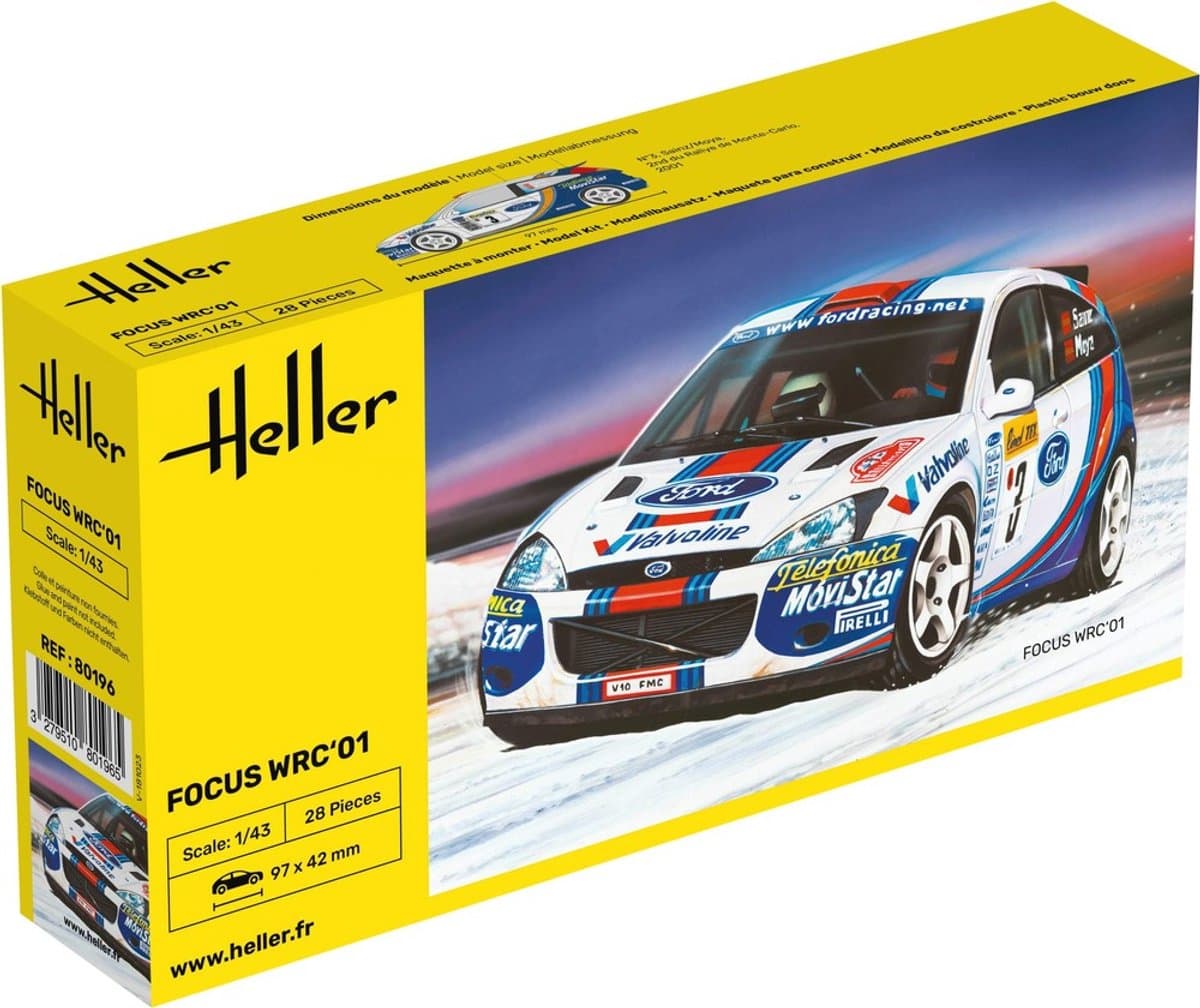 Heller Modelbouwpakket Auto - 80196 Ford Focus WRC01 Plastic - 1:43 - Modelbouw