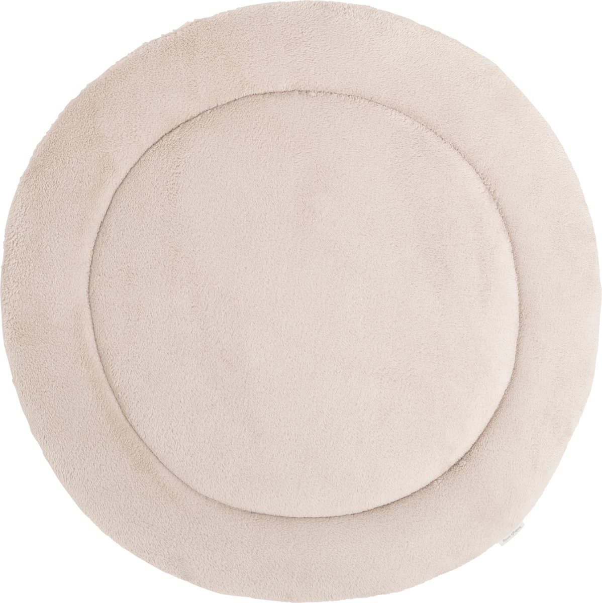 Baby's Only Gebreid boxkleed rond Cozy - Parklegger - Speelkleed - Boxmatras gemaakt van teddystof - Warm Linen - Ø90 cm - Extra dik - Boxmatras - Tweezijdig te gebruiken