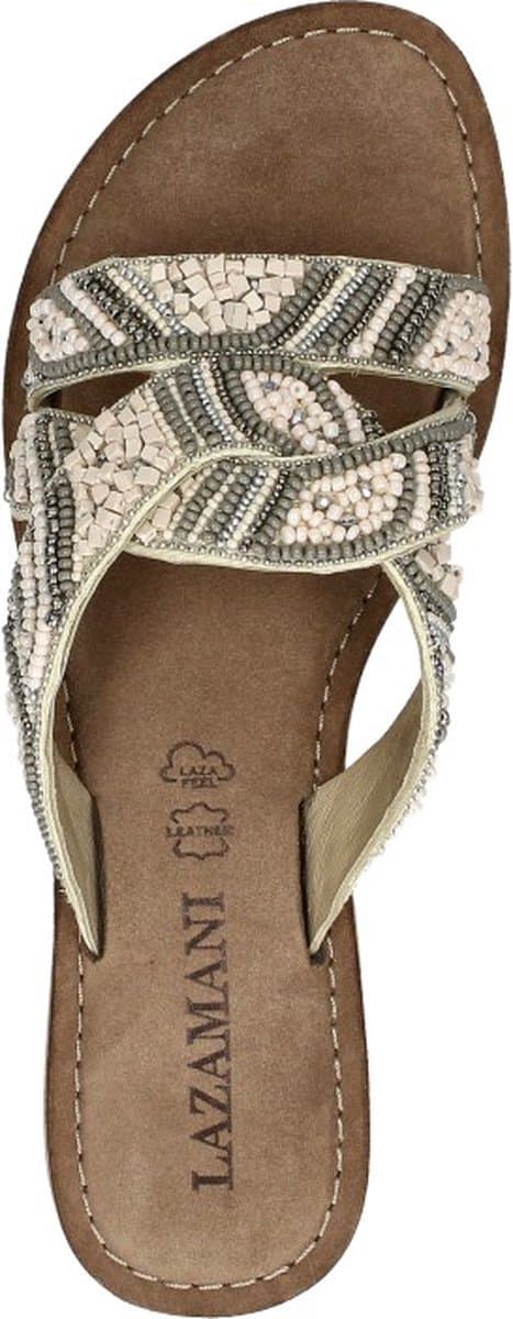 Lazamani - Dames Slippers 75.337 Beige - Maat 37