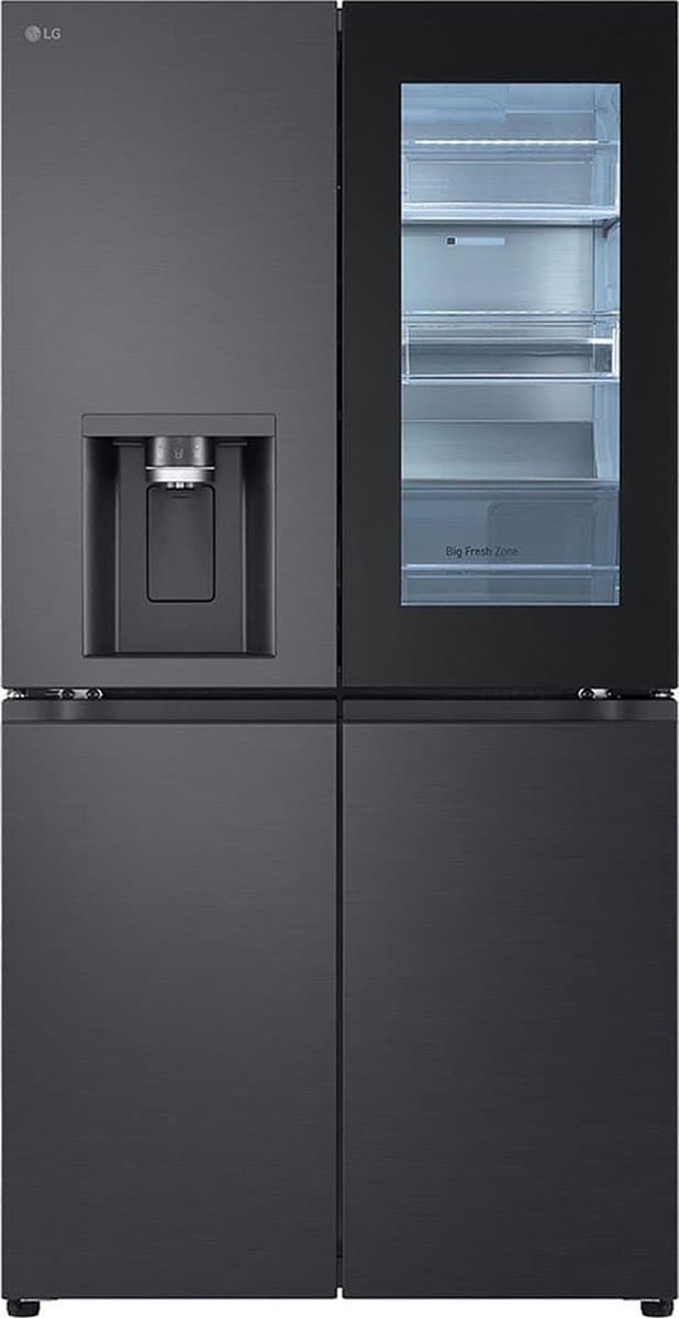 LG GMG960EVEE - French Door Koelkast - 4-deurs - Craft Ice™ (5 cm ijsballen) - Metal Fresh RVS-achterwand - Black Steel - Snelle & Hygiënische Koeling