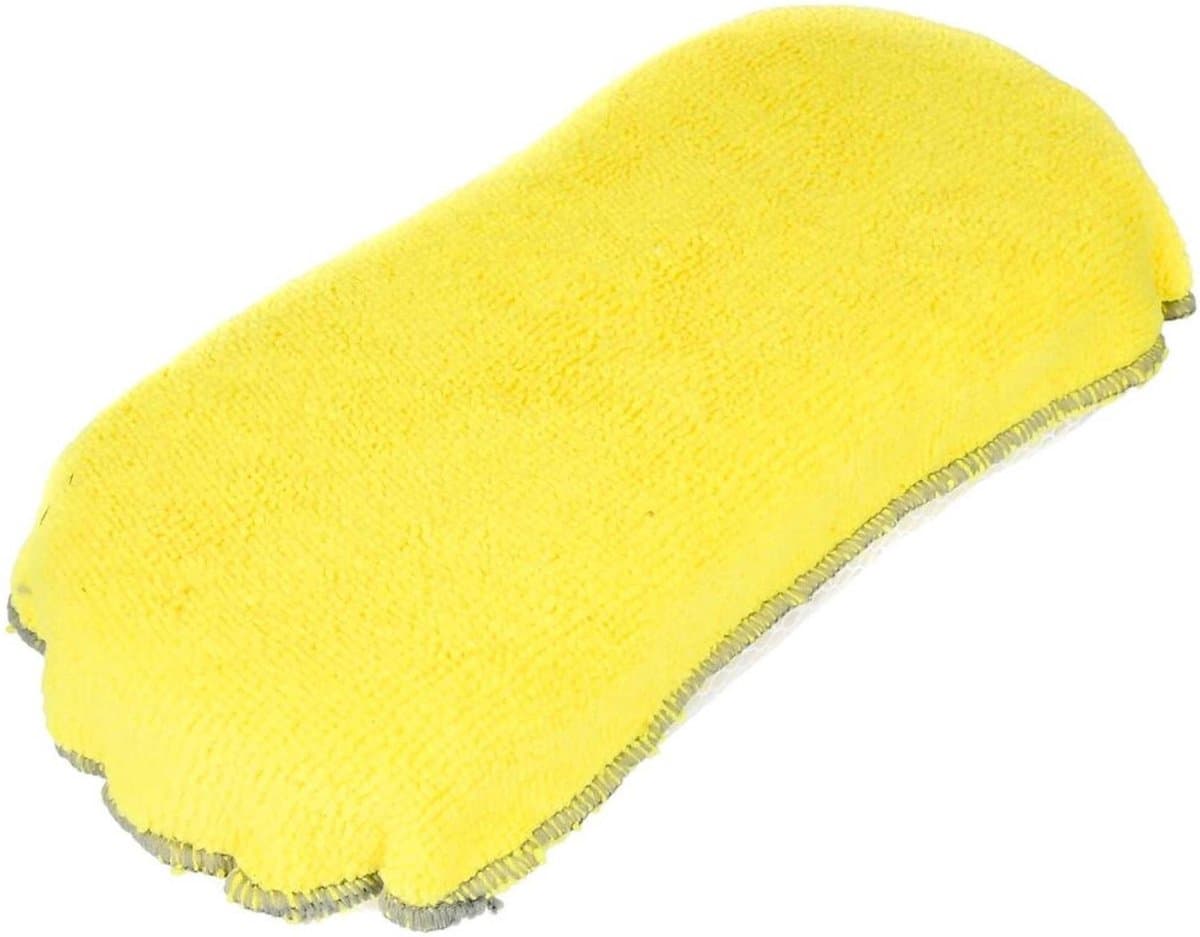 Benson Autospons 2-in-1 - geel - microvezel/katoen - 23,5 x 10,5 cm - autowas spons