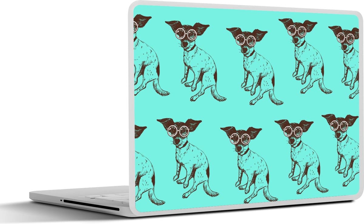 Laptop sticker - 12.3 inch - Jack Russell - Hond - Patronen - Bril - 30x22cm - Laptopstickers - Laptop skin - Cover