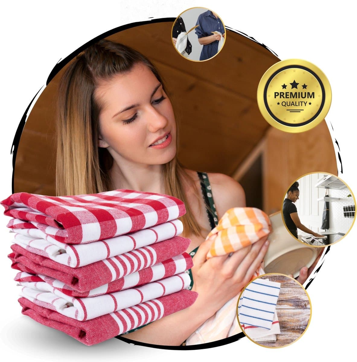 TronicXL 20 stuks Keukendoeken 45x70 cm - Absorberende Theedoeken - 70% Katoen - Droogdoeken – Wasmachine & Drogerbestendig