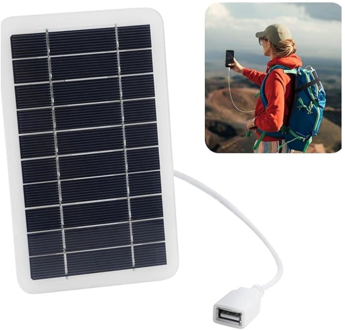 Zylo® Draagbaar Zonnepaneel - Solar Charger - Opvouwbaar Zonnepaneel - 6w - 18x15x2cm - Wit