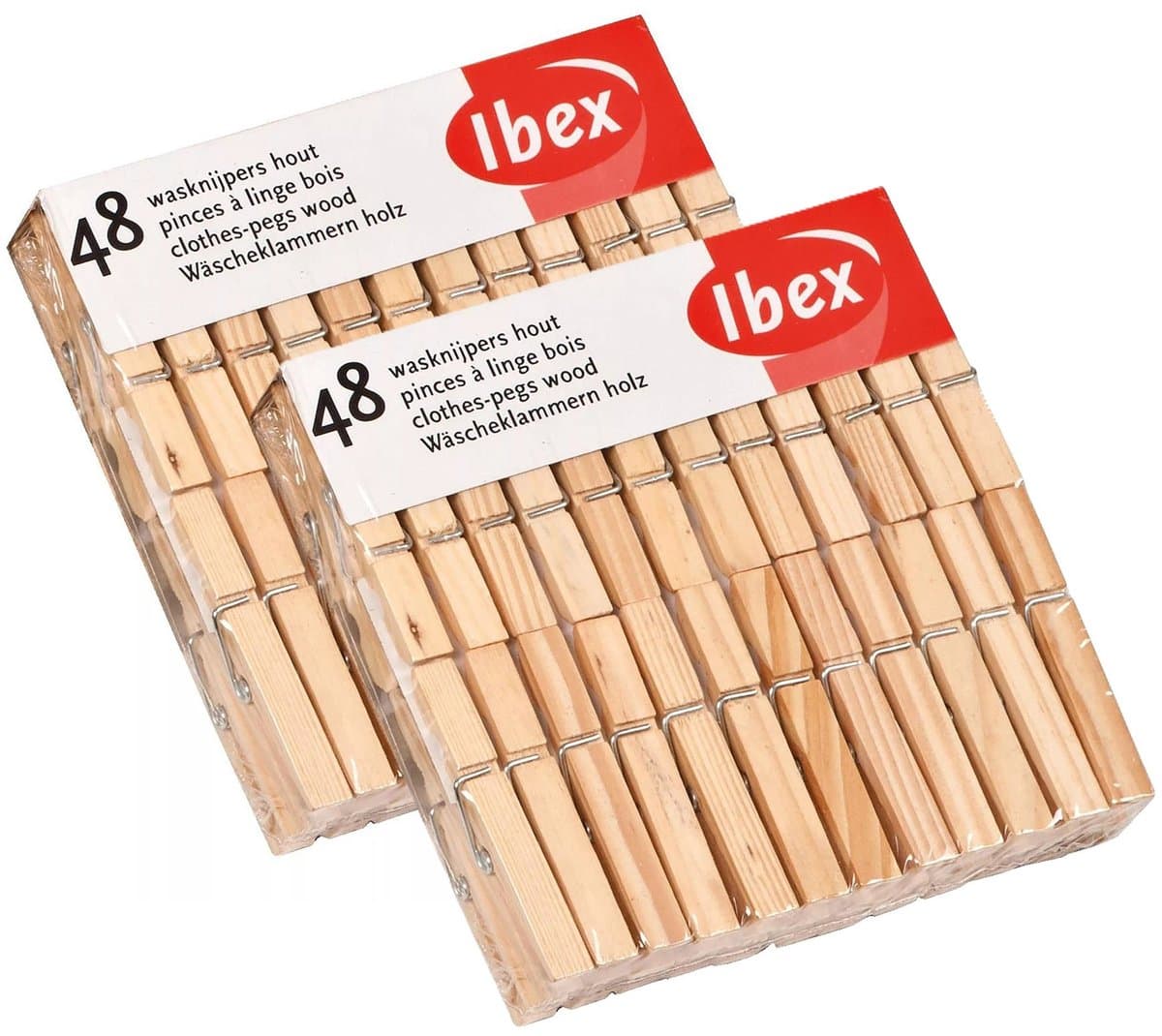 Wasknijpers - 48x - hout - knijpers - wasspelden - wasgoed ophangen