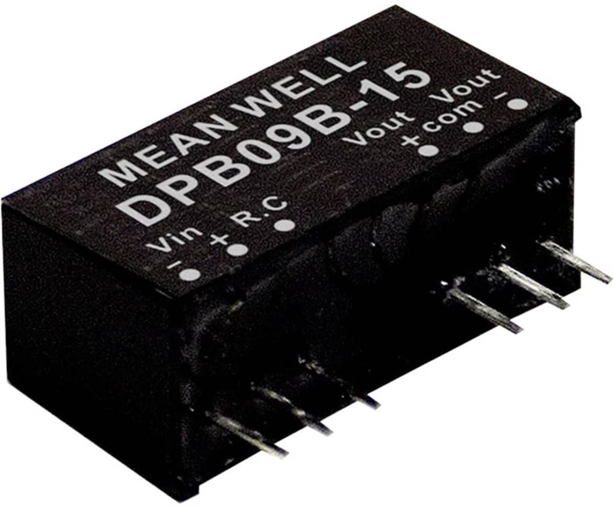 MW Mean Well DPB09C-15 DC/DC-convertermodule 300 mA 9 W Aantal uitgangen: 2 x Inhoud 1 stuk(s)