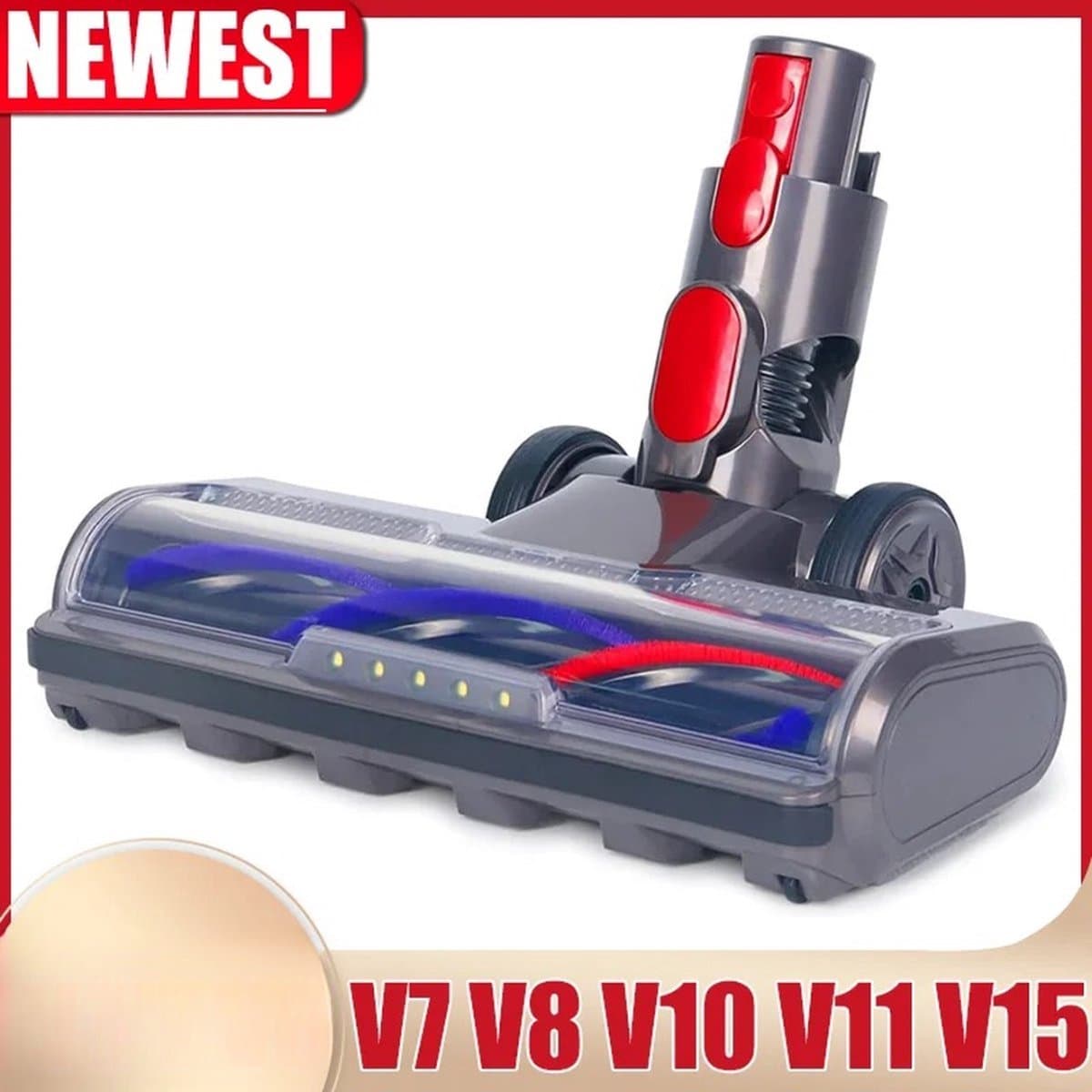 Elektrische Mop Opzetstuk Hoofd Reinigingskop Voor Directe Aandrijving Compatibel Met V7 V8 V10 V11 V15 Stofzuiger Voor Korte Stapel Tapijten En Harde Vloeren