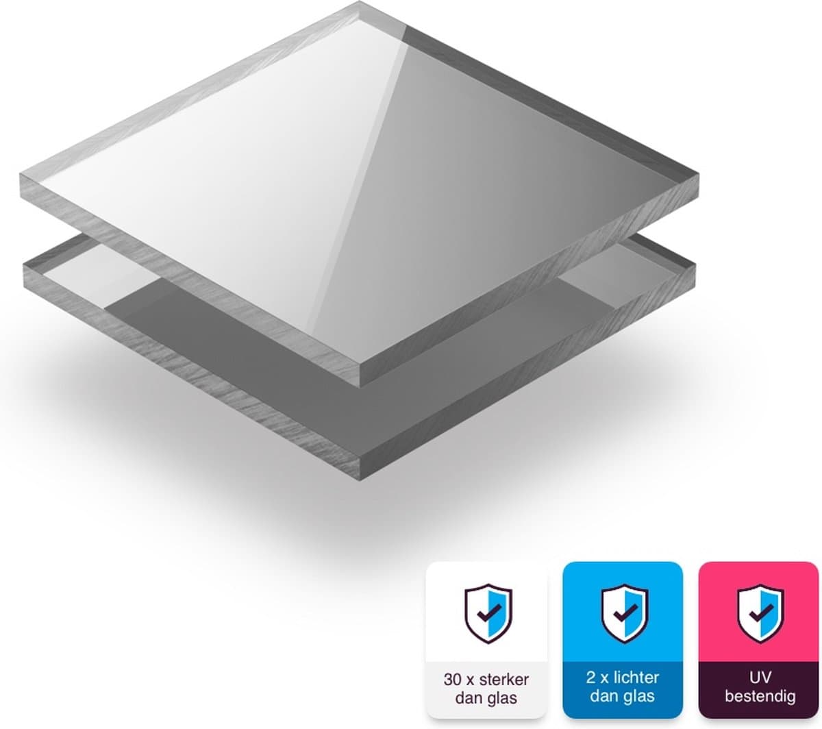 Plexiglas plaat 3 mm dik - 140 x 70 cm - Spiegel Zilver