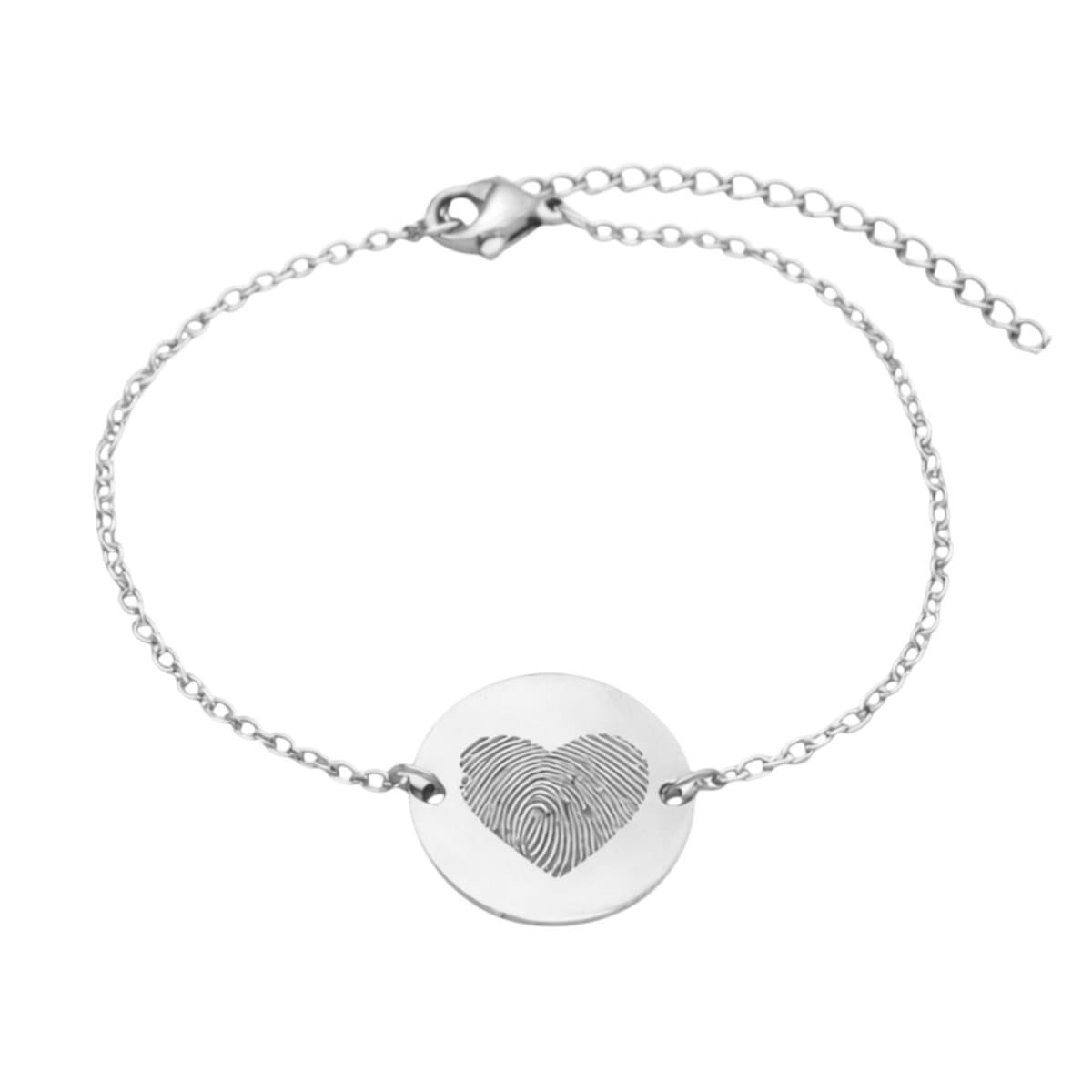 Armband Vingerafdruk Hart Zilver