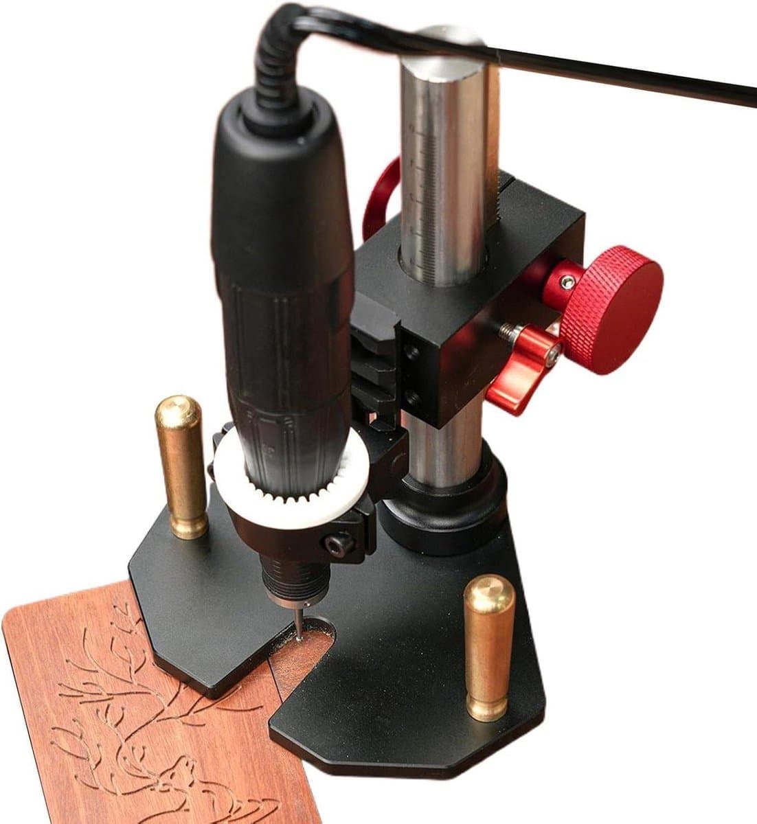 Boormachine Standaard - Montagerek Werkstation - Precisieboren Graveren - Universeel Verstelbaar - 12x11.8x15.6cm - Zilver
