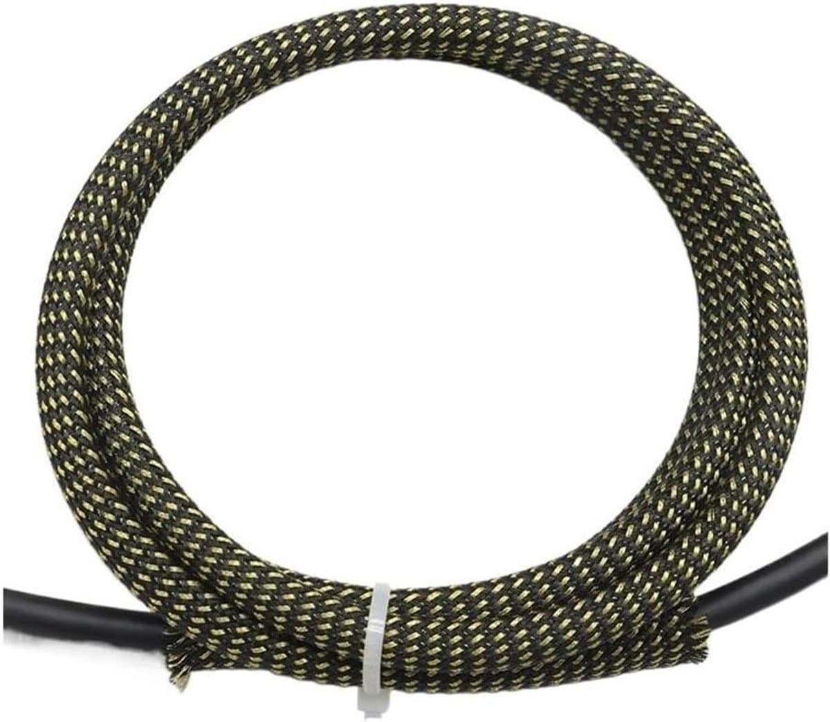 Gevlochten Kabelkous - Kabel Beschermhoes - Kabels Organiseren - Hoge Dichtheid PET - 1 meter - Zwart Goud