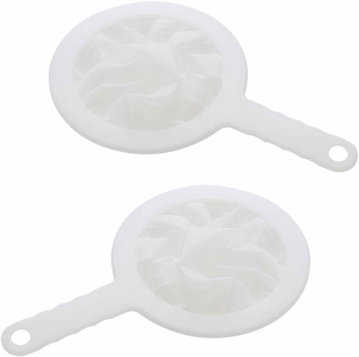 Keukenzeef Set van 2 - Fijne Plastic Zeef met Handvat voor Jam, Meel en Yoghurt - 400 Mesh Filter 24 x 15 cm