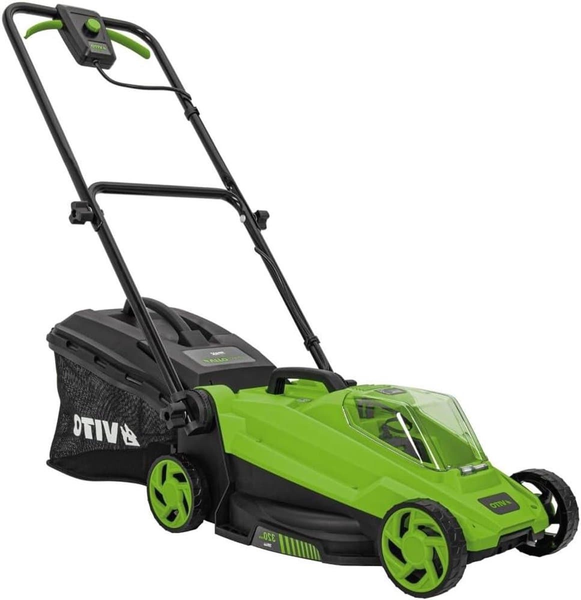 Draadloze Grasmaaier - Accu Grasmaaier - Gazon Onderhoud - Drie Maaihoogtes - 32 cm Maaibreedte - Zwart