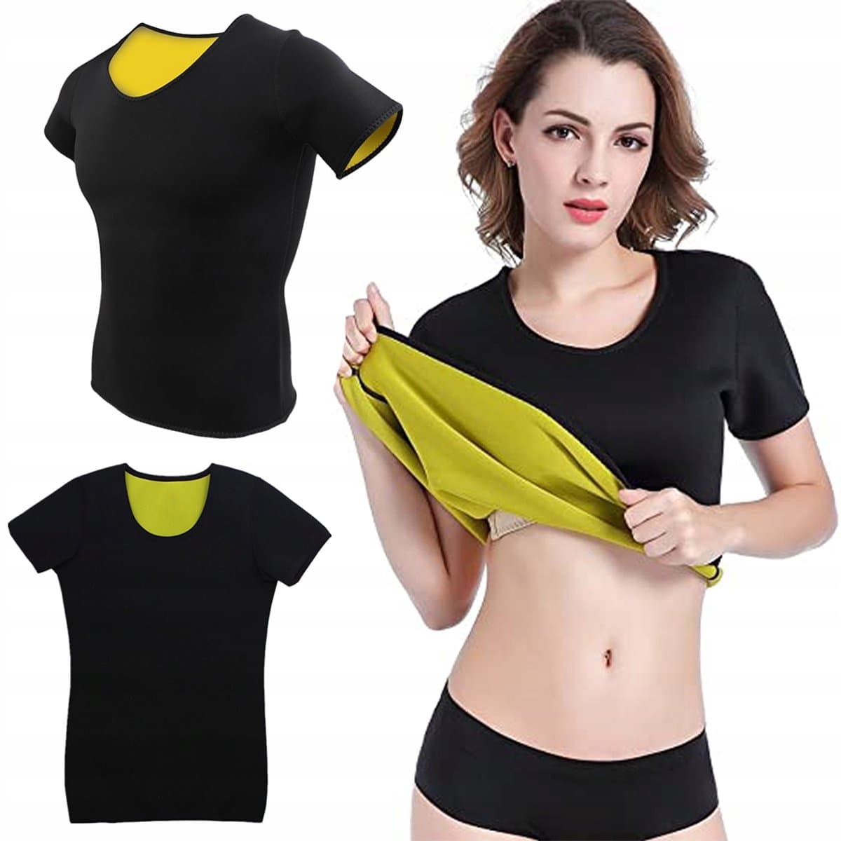 Pingyang Rongrong - Neopreen Sporttop - Afslankende Korte Mouw - Zwart - XXL