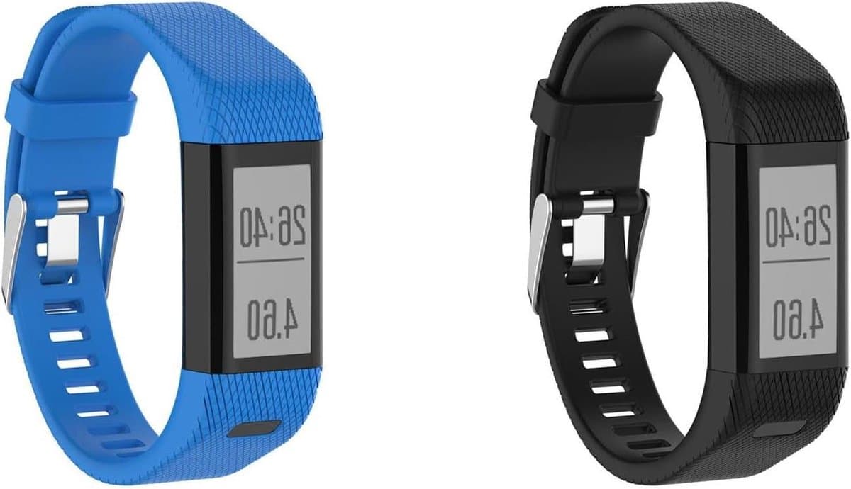 2 stuks armbanden compatibel met Garmin Vivosmart HR+ armbanden voor dames en heren, sport, waterdichte reservearmband, siliconen wisselarmband voor Garmin Vivosmart HR Plus horlogeband