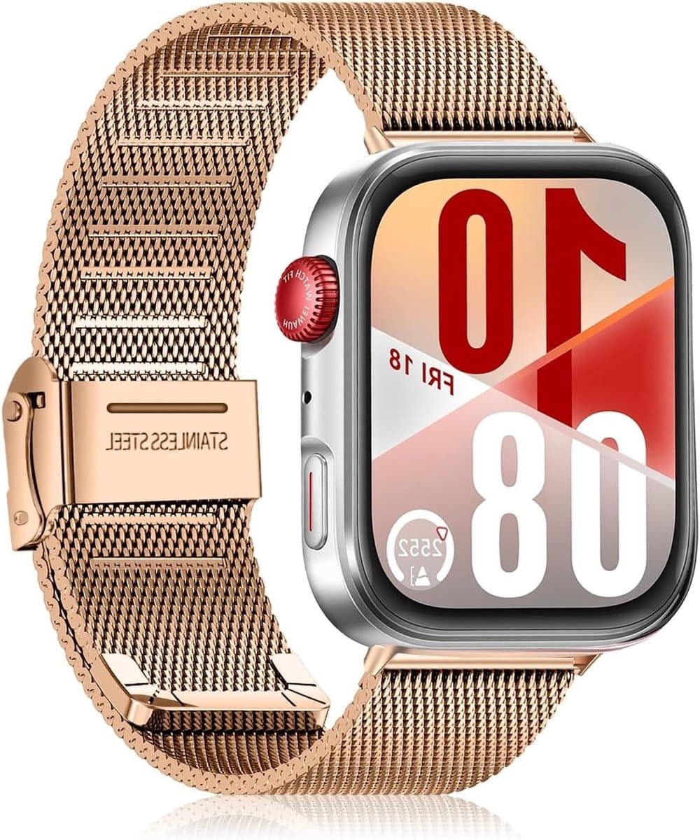 Verstelbare RVS Vervangband voor Smartwatch, Geschikt voor Huawei Watch Fit 3, Duurzaam en Comfortabel