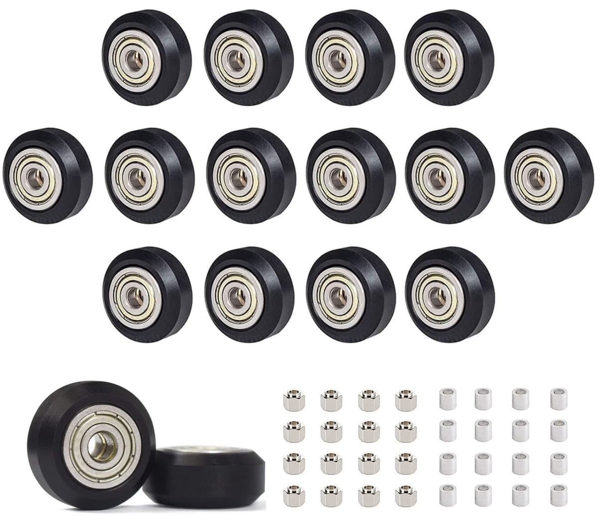 Dailygoods- 3D-printerwielen 16 stuks - 625zz POM Lagertrekker - Aluminium Zuil 8 mm - Excentrische Kolom - Lineaire Lagers - Hoogwaardige Technologie